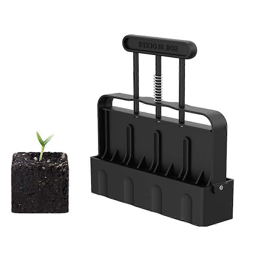 Soil Block Maker 4 Cell Seed Starter Tool with Ergonomic Handle for Quick Seedling Germination