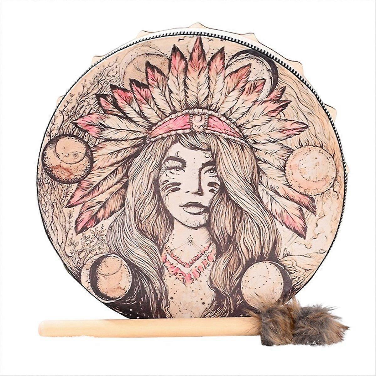 Indian Drum with Drum Chakra Balancing Reflection Meditation Frame