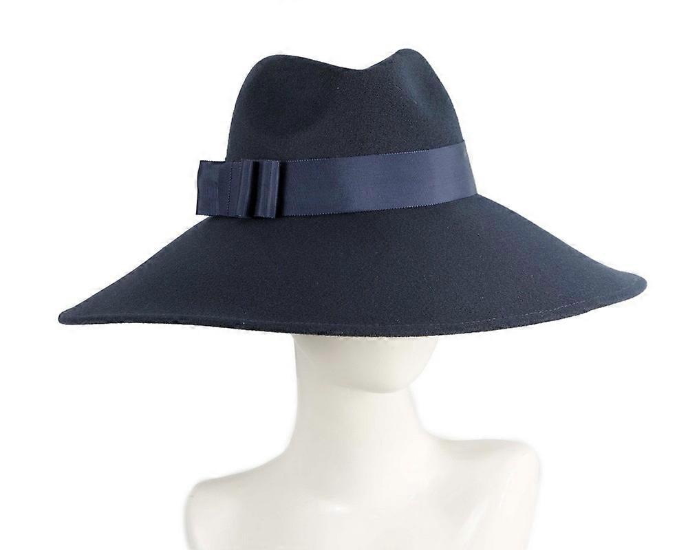 Navy wide brim winter hat by Max Alexander J461N