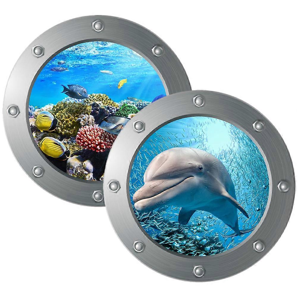 Ocean Wall Decals Removable 2Pcs for Creative Room Decoration