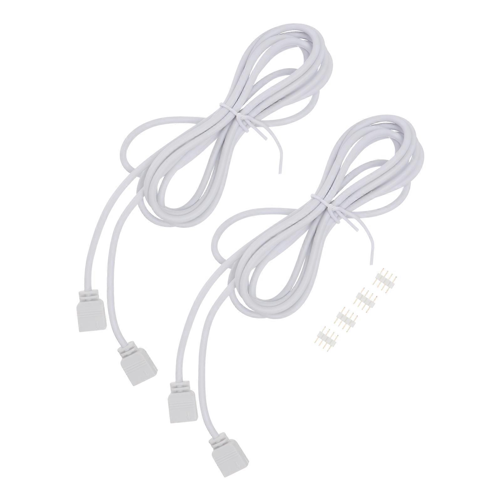 Light Strip Extension Cord Double-Ended for Connecting Use 3Pcs White