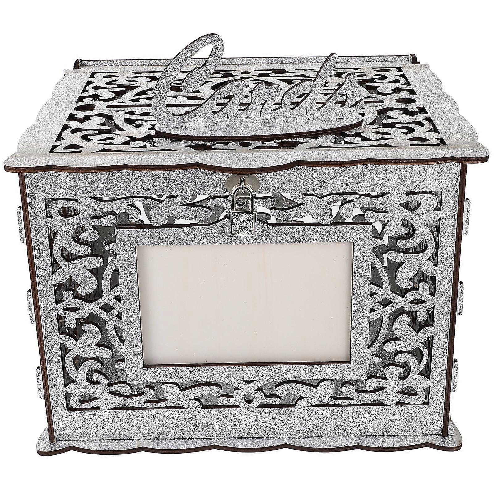 Rectangular Wedding Card Box for Tabletop Decorations in Rustic Style 1Set