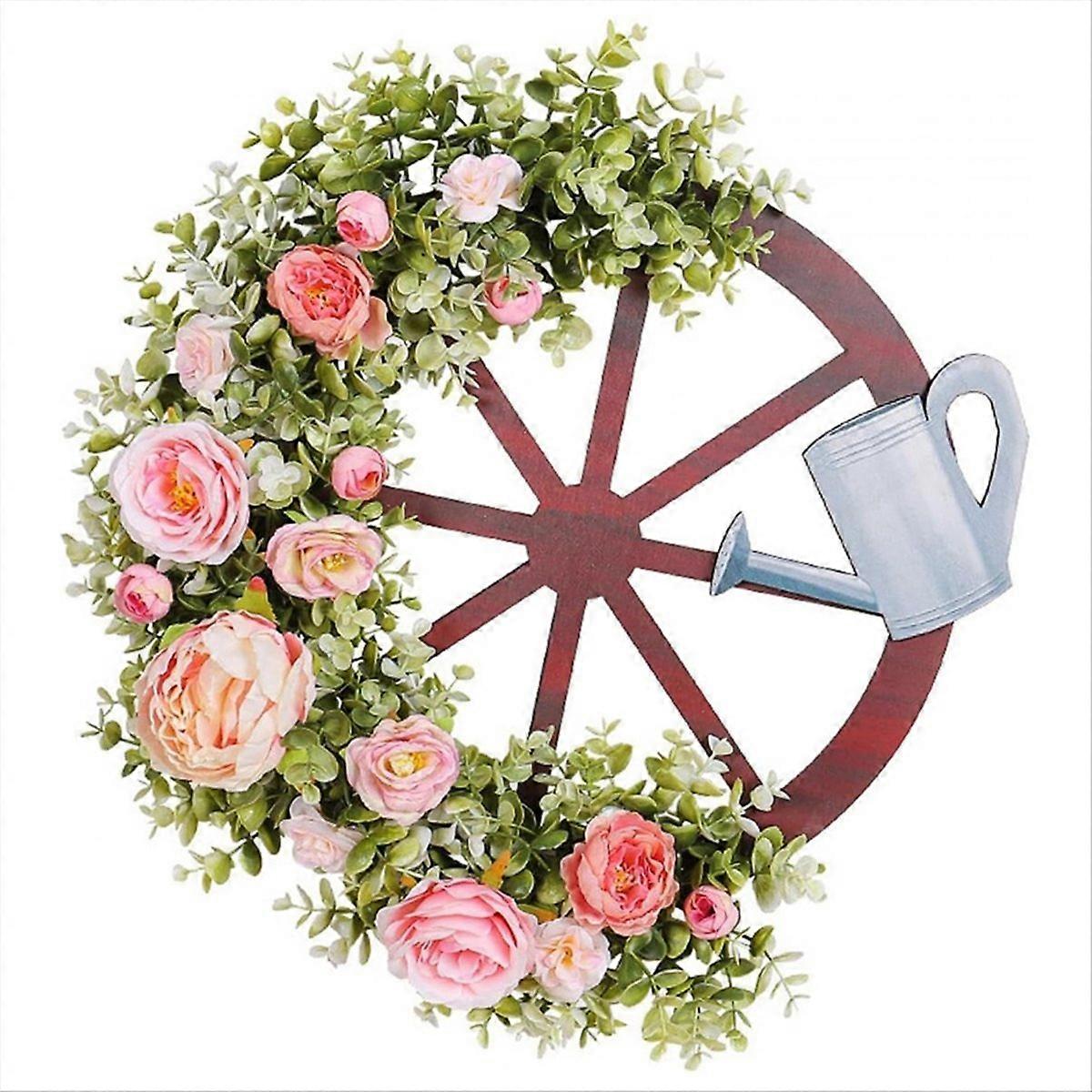 Creatives Watering Kettle Wheel Garland Spring Simulation Garland