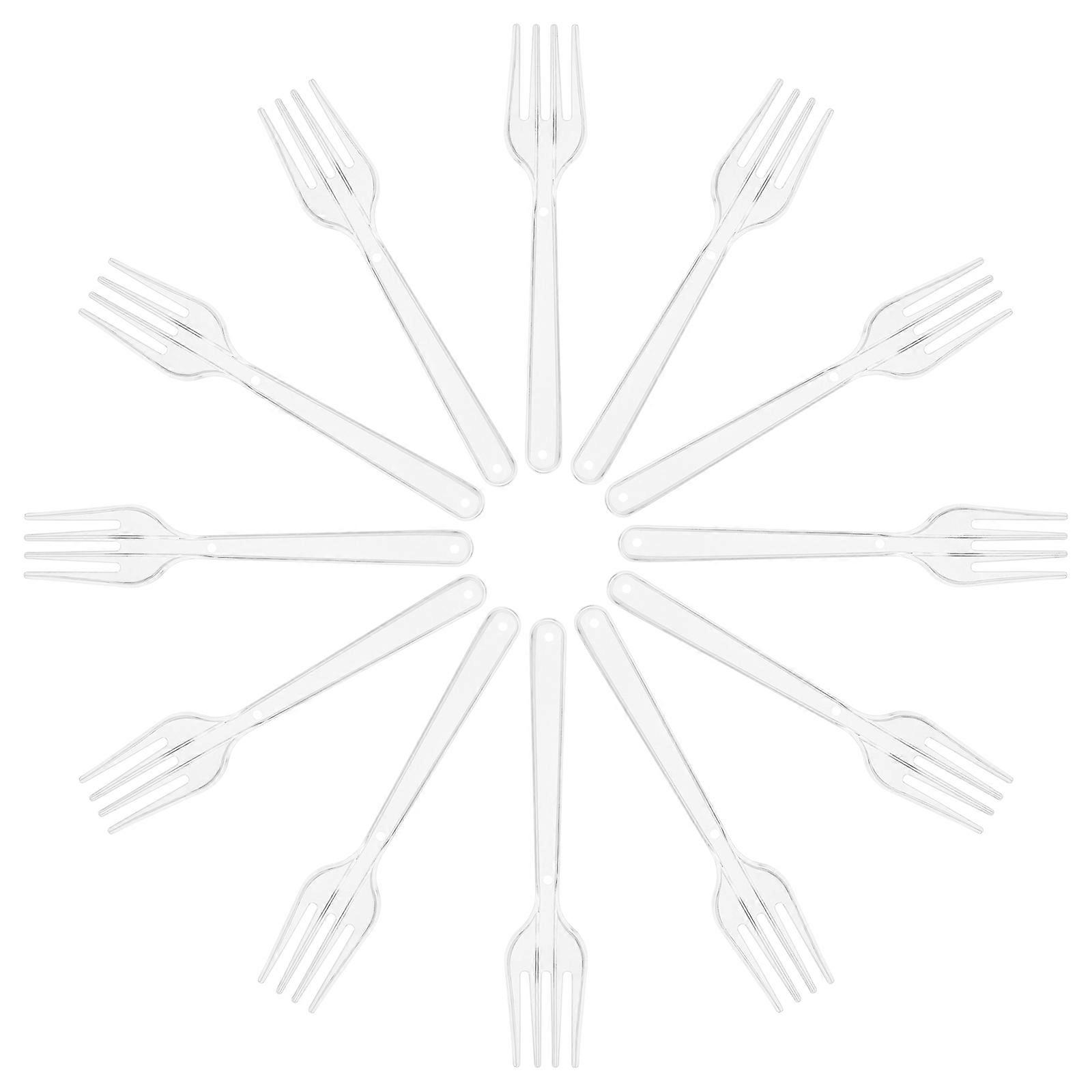 Transparent for Home Use 100Pcs One-Time Eating Forks