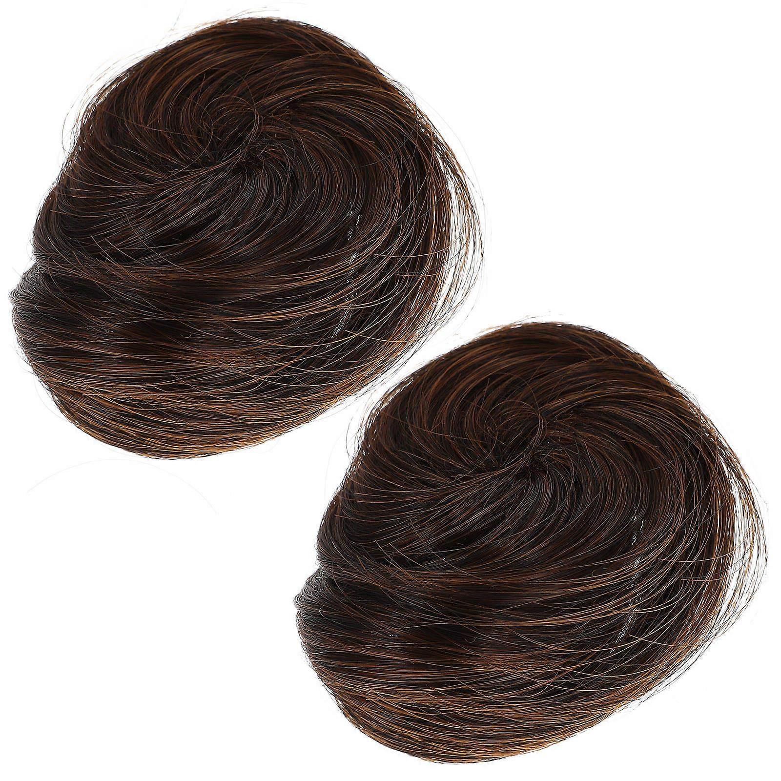 Chignon à pince marron clair, lot de 2.