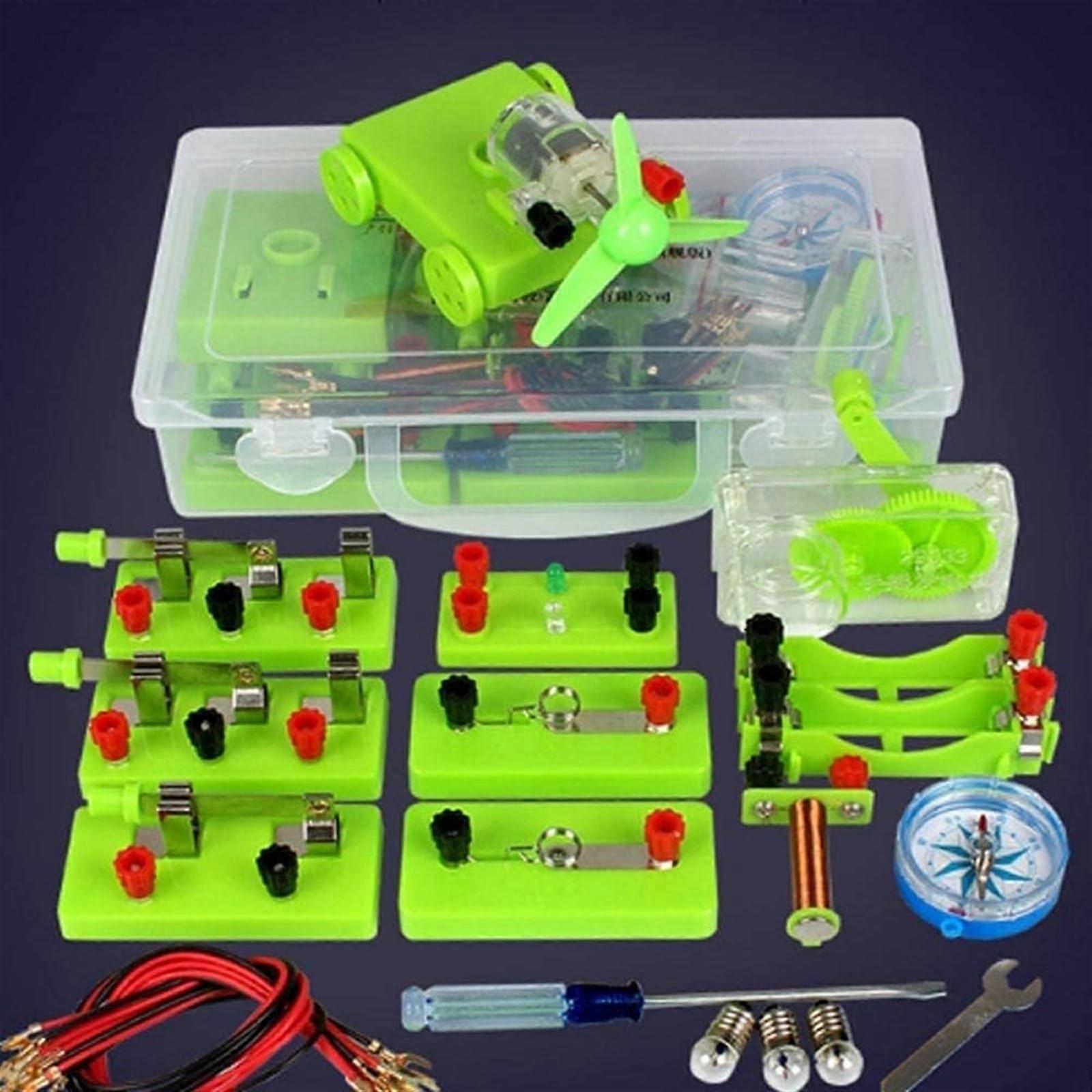 Physics Laboratory Kit with Traffic Light and Electromagnet Experiments, Complete Electric Circuit Set for Students
