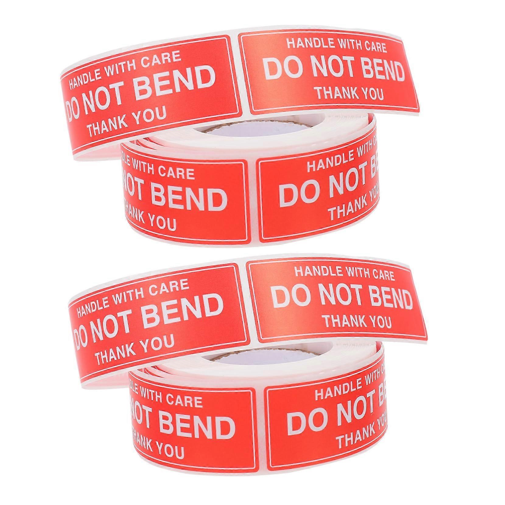 Do Not Bend Stickers 2 Rolls Caution  Labels Visibility Durable Adhesive