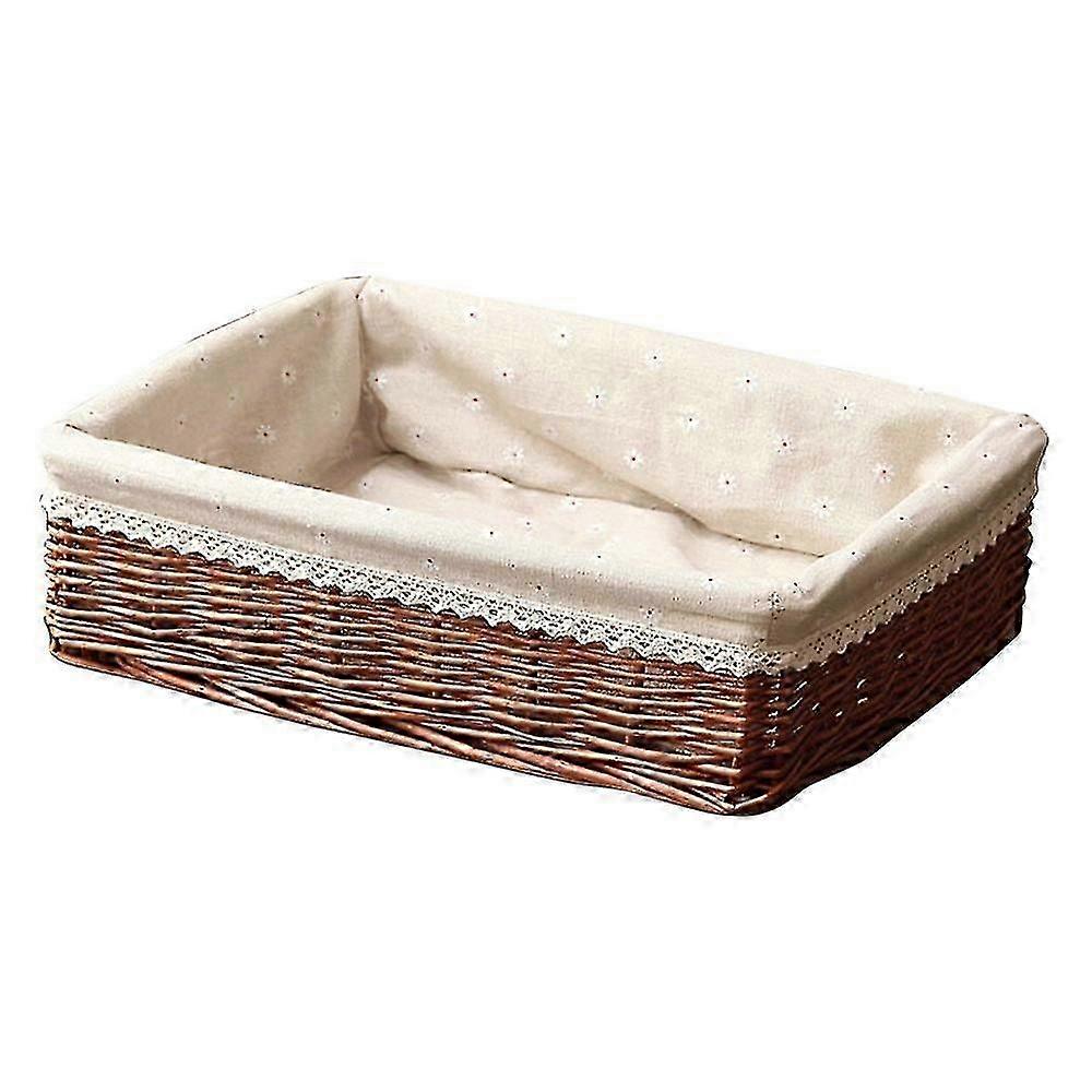 Handmade Wicker Bread Basket for Kitchen Dining Table Storage 12in