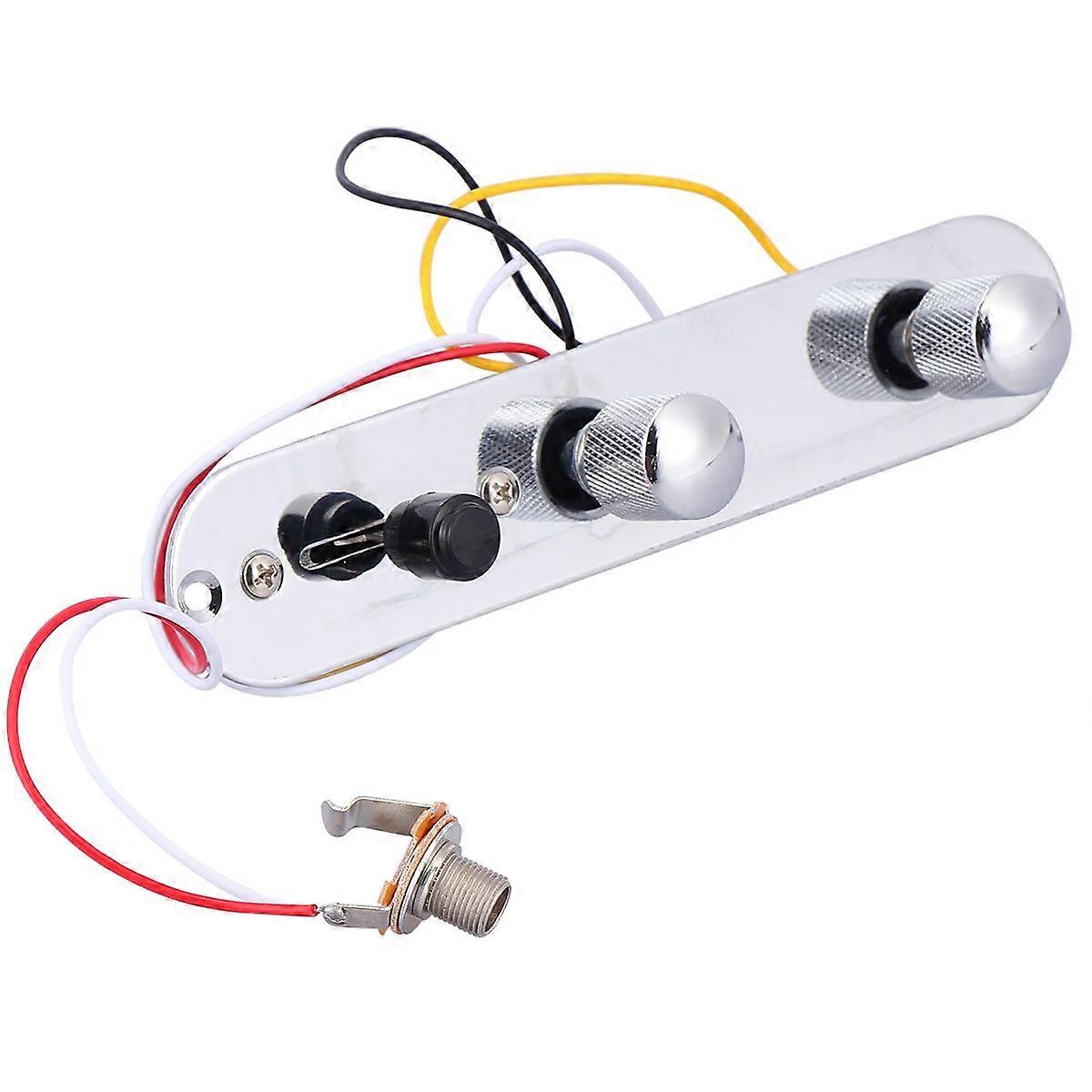 Guitar Switch Control Plate Wired Switch Control Cover Set Compatible for Guitar (Silver)