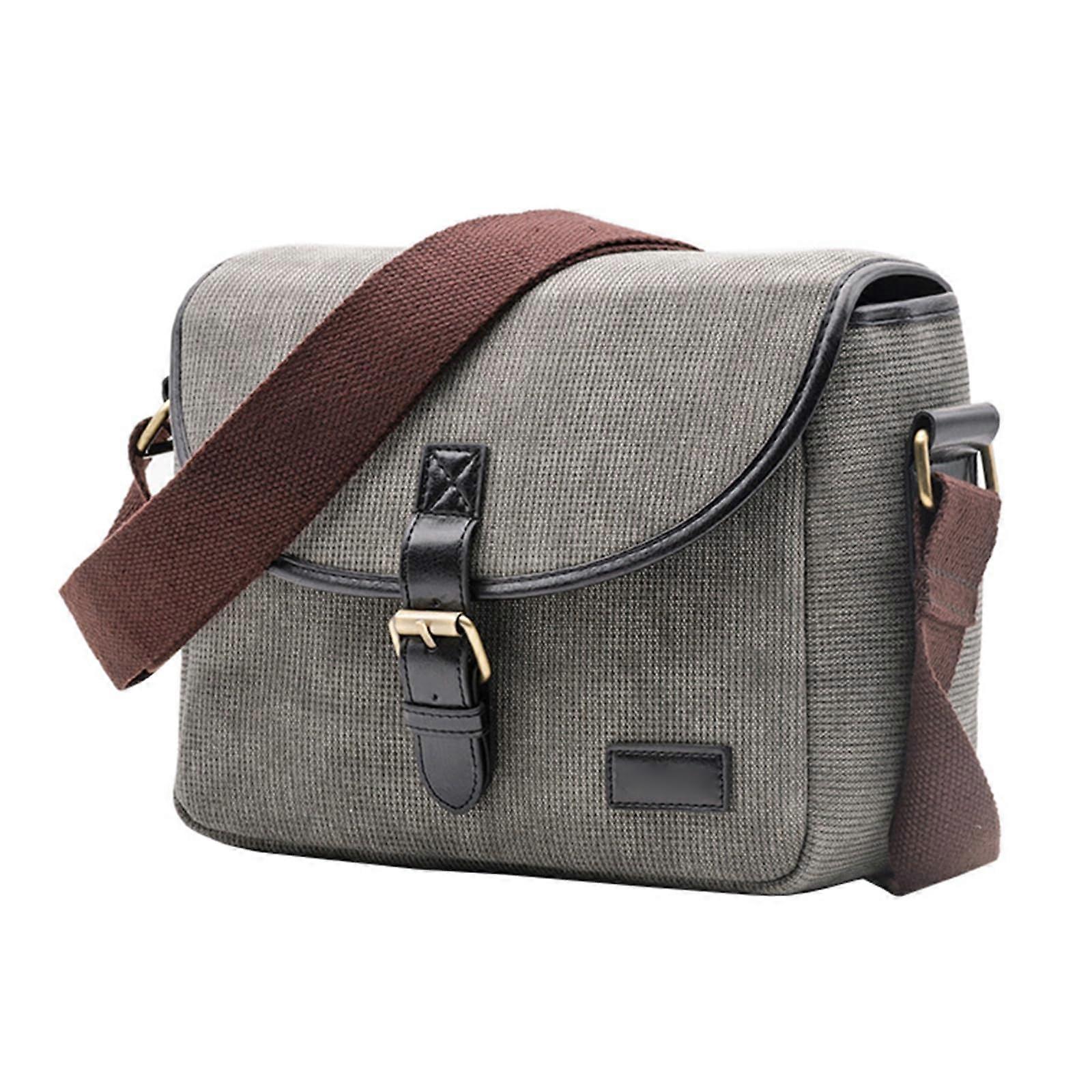 Waterproof Canvas Camera Backpack with Shockproof Protection and Multiple Compartments, Pewter Gray