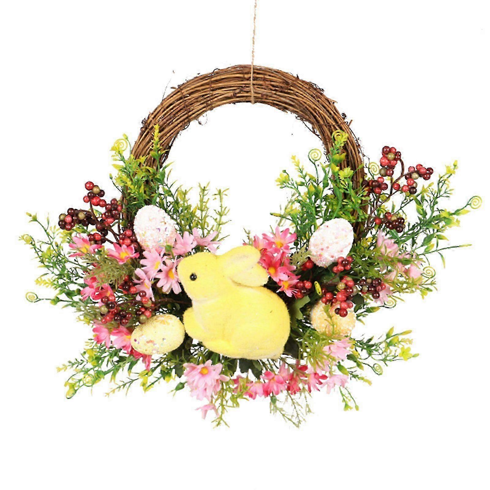 DIY Rattan Bunny Wreath Easter Wall Hanging