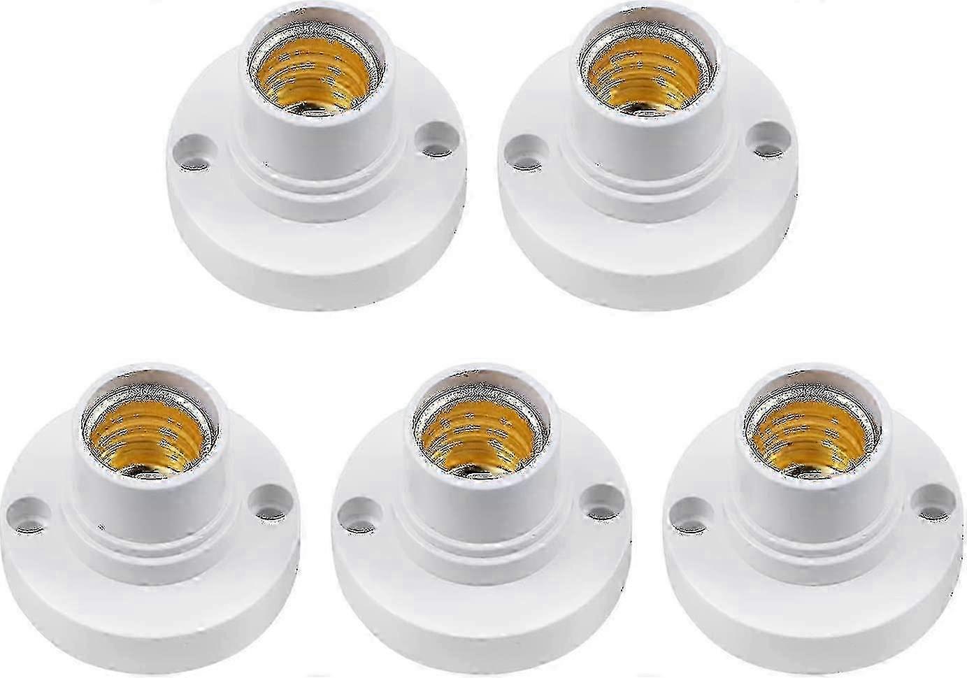 5-Pack E14 Screw Base Bulb Holders - Plastic Ceiling Sockets with Gift Box Packaging