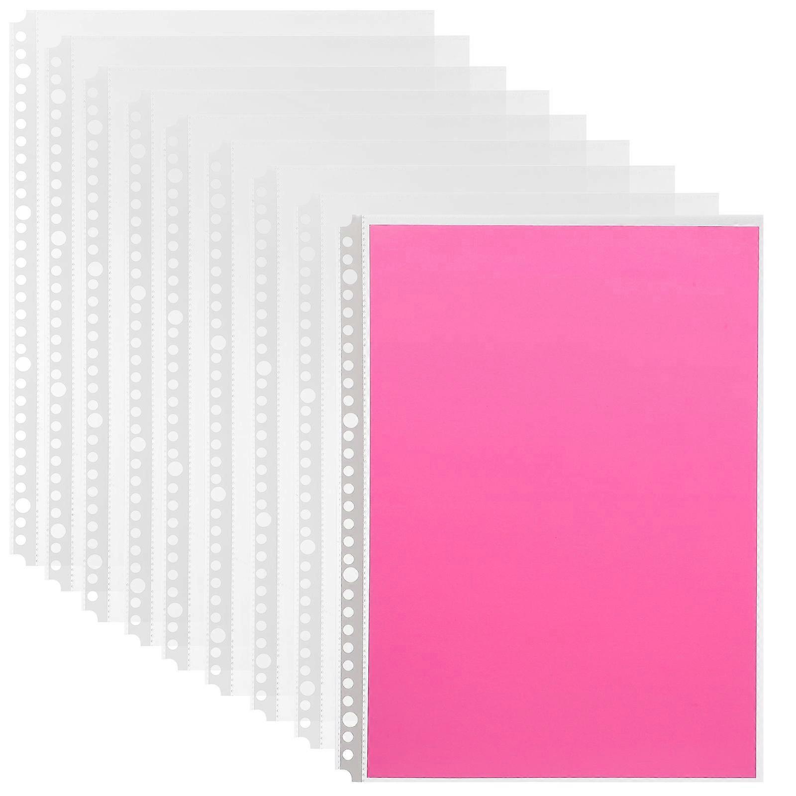 100Pcs Binder Pockets Practical Binder Loose Leaf Bags Clear A4 Files Protector