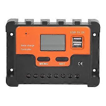 PWM Solar Charge Controller 10A 12V/24V with LCD, Overcharge Protection for RV Boat OffGrid