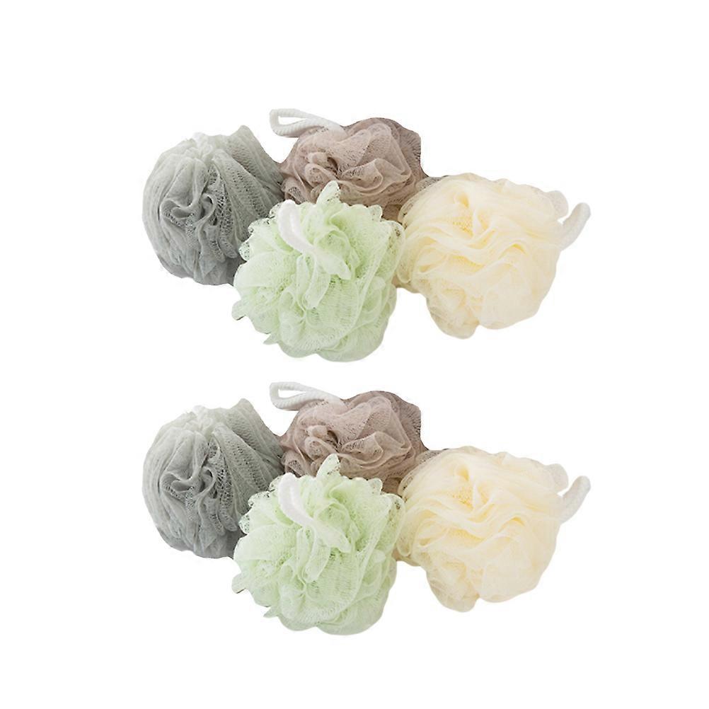 Bubble Making Ball Bath Sponge for Shower Use 8Pcs Assorted Color Bath Puff