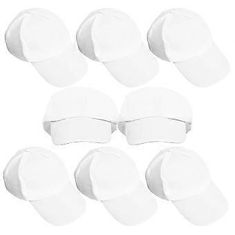 Boné de beisebol infantil de algodão para pintura à mão, conjunto com 8 peças.