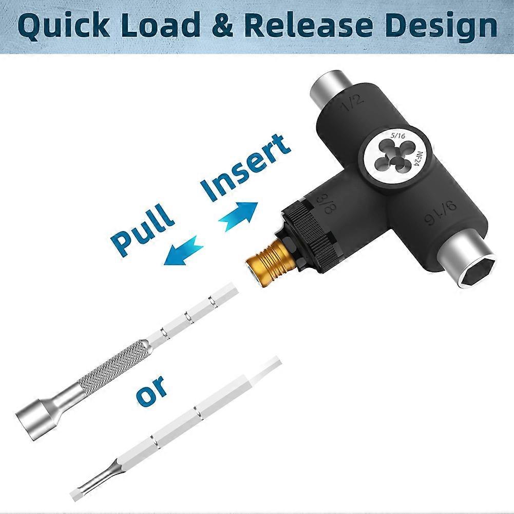 Multifunctional Skate Tools Multi-Function Portable Skateboard T Tool Accessory with T-Type Allen Key