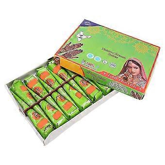 12 handbemalte temporäre Henna-Kegel, hellbraune Farbe, für temporäre Tattoos (insgesamt 300 g).