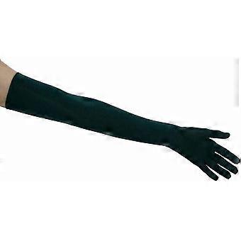 SeraphinaT Fashion Matte Satin Opera Length Gloves, Hunter Green