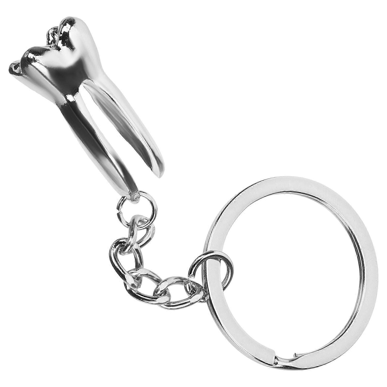 Tooth Keychain Creative Keychain Key Ring Backpack Key Hanging Decor Dentist Gift
