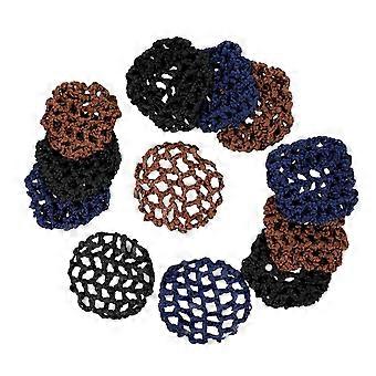 12PCS Hair Net for Women Professional Use in Ballet Dance Plus Everyday Styling Soft Polyester Multicolor