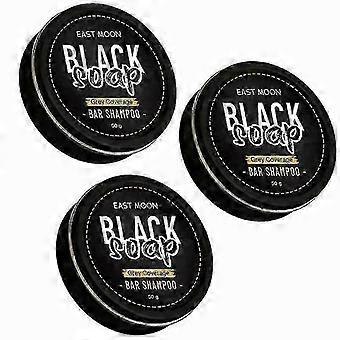 3x Grey Coverage Bar Shampoo Hair Darkening Black Soap For Men's Grey Hair Cover~A