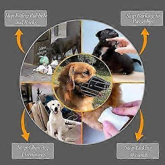 Metal Basket Dog Muzzle, Breathable Anti Bite Guard for Large Dogs, Adjustable Secure Fit, Black