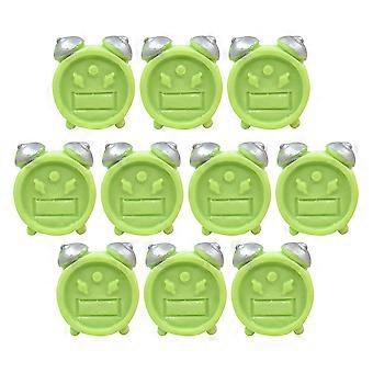 Mini House Clock Miniature Clock for Decor 10Pcs Resin Green Models
