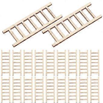 20pcs Wood House Ladder Decoration Indoor Walking Ladder Dollhouse Decor Small Wooden Ladder Mini Wooden Step Ladder Ornaments Diy Dollhouse Decor