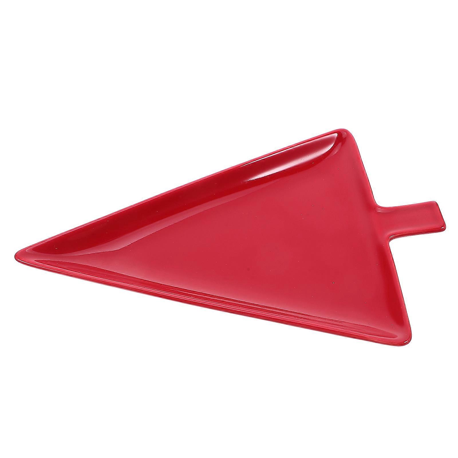 Christmas Candy Dish Ceramic Plate for Appetizer Serving Triangular Tray