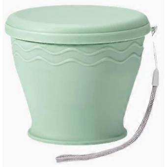 1 faltbarer Reisebecher mit Deckel, faltbarer Campingbecher mit Tragegurt, erweiterbares Trinkbecher-Set (grün)