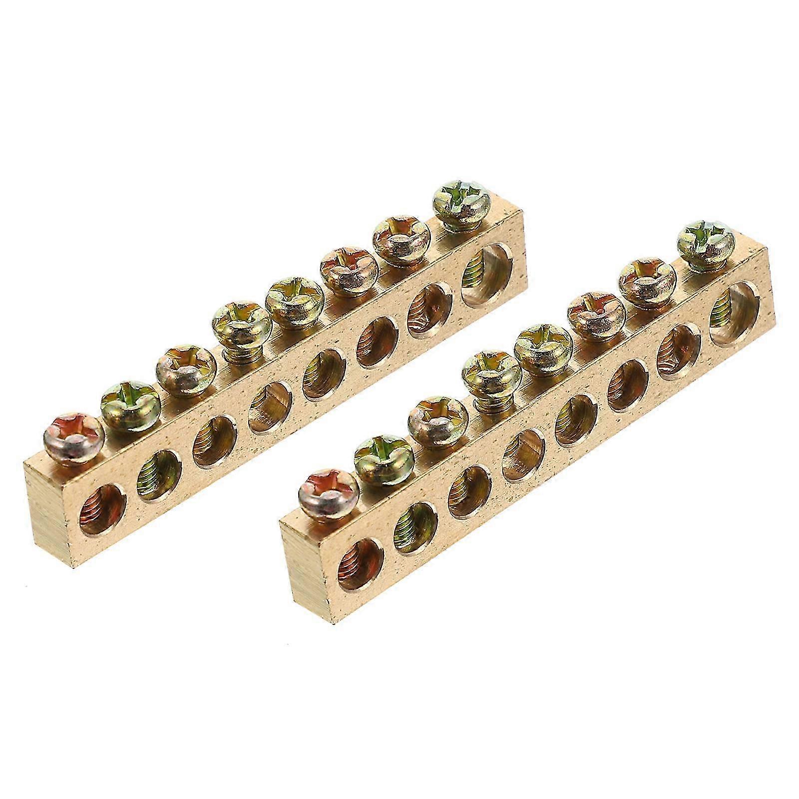 Electrical Grounding Bars Copper Terminal Ground Bar compatible with Machine 12Pcs