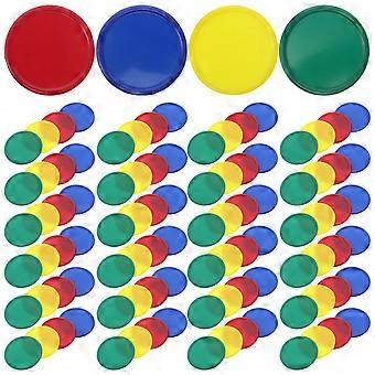 1 set di gettoni per il conteggio del bingo: gettoni da gioco rotondi vuoti in plastica trasparente, strumenti di manipolazione matematica per bambini in classe
