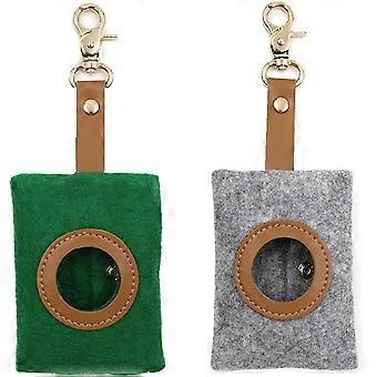 Pièces Distributeur de sac à crottes de chien, Distributeur de sacs pour chiens, Distributeur de sacs à crottes de chien, avec boutons-pression et porte-clés, pour la randonnée et les voyages (2 couleurs),