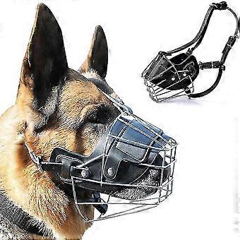 Super Metal Muzzle Dog Muzzle Leather Muzzle For Large Dogs Bite