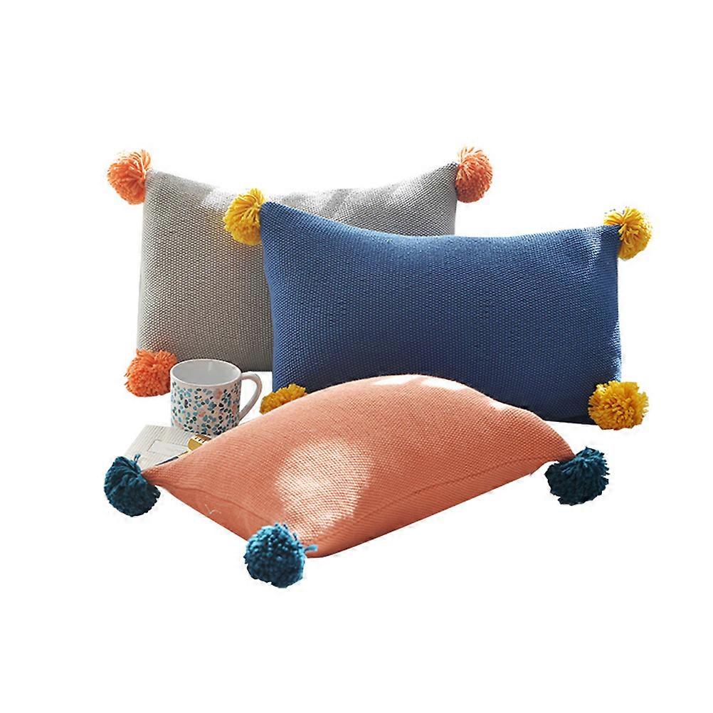 Sofa Back Cushion Color Block Design Rectangular Cotton Car Accessory 1Set