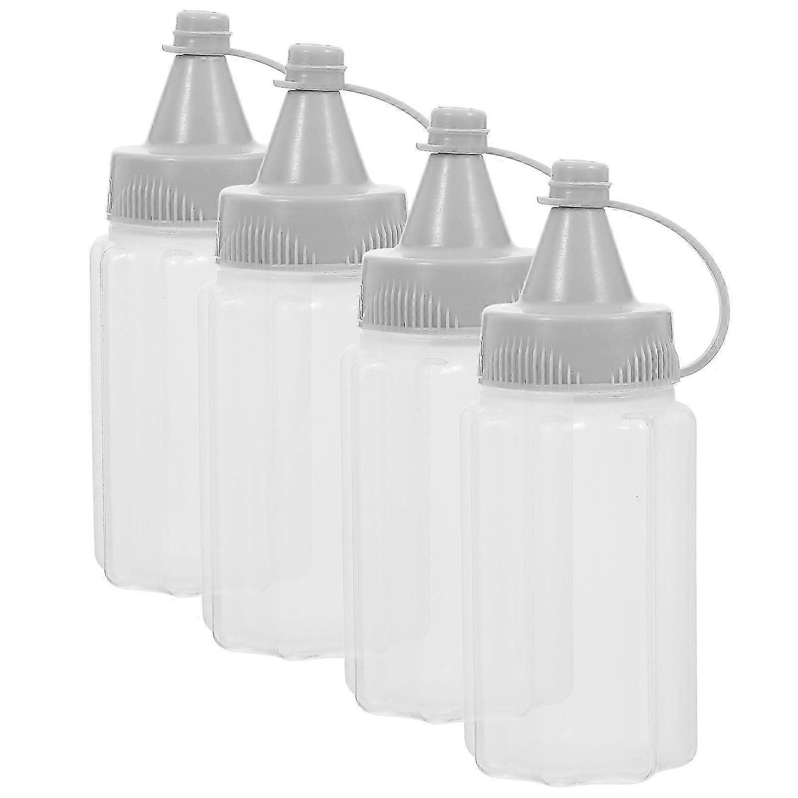Squeezing Honey Jars 4Pcs Reusable Condiment Bottles Kitchen Gadgets