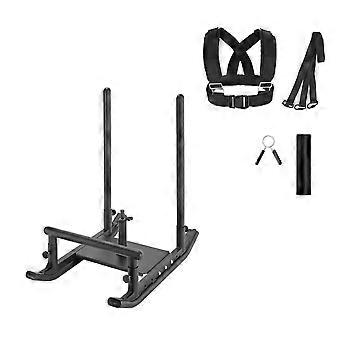 Gewichtsschlitten, Stahl-Kraftschlitten, Fitnessgerät mit Griff, kompatibel mit 1/2-Zoll-Gewichtsscheiben, Schwarz