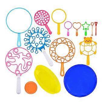 15 Pcs Big Bubble Wands Set with Tray, Large Bubble Making Toys for Kids