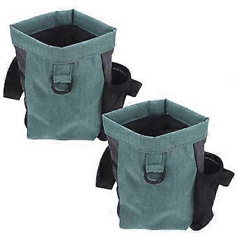 Outdoor Dog Snack Bag Pet Treat Pouch for Training Use 2Pcs Green