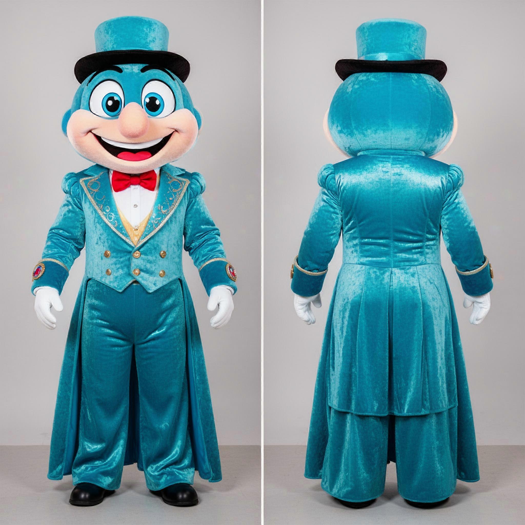 MASTICOT Shimmering Cyan Cartoon Ring Master Mascot