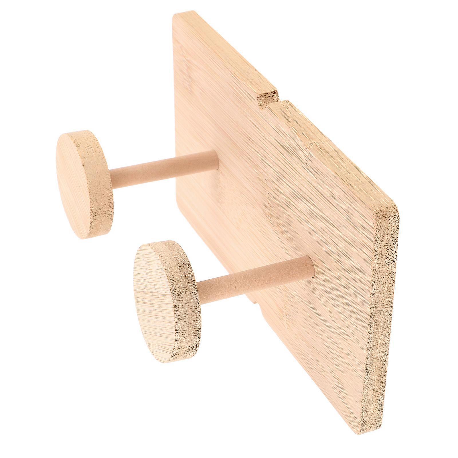 Stackable Bamboo Organizer for Paper Storage 2Pcs Beige Holder