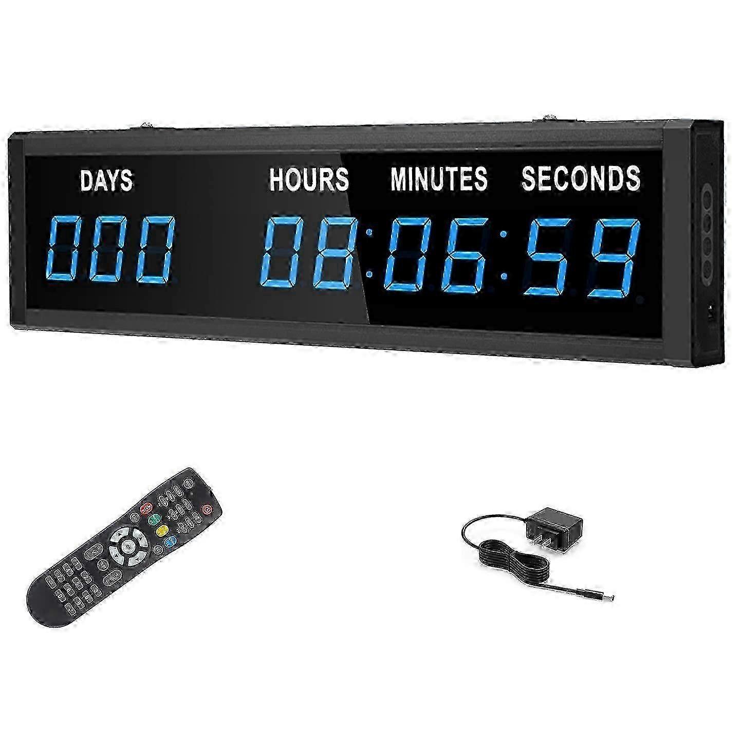1.8" 9-Digit LED Display Countdown/Count-Up Timer Clock with Remote Control 26-27