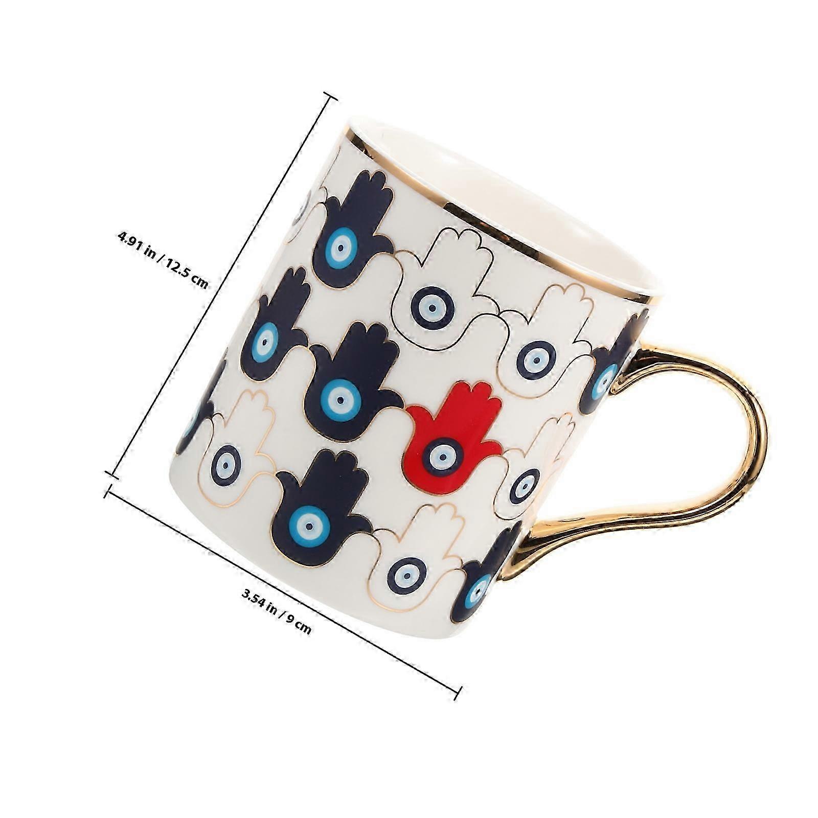 Creative Coffee Cup Evil Eye Mug compatible with Hotel Use Safe Material Smooth Surface 1Set