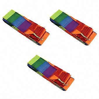 Bright Rainbow Visibility – 3X Super Nylon Stunt Kite Tails, Rainbow Line Kite Accessory & Kids Toy