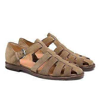 Handgefertigte italienische Herren-Ledersandalen, geschlossene Zehenpartie, sportlicher Outdoor-Stil. C3