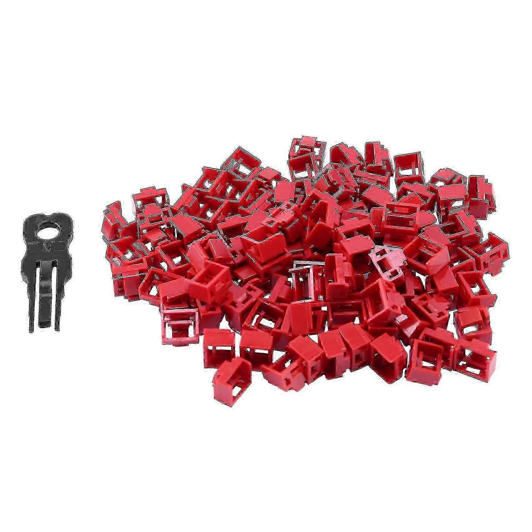 100pcs Red RJ45 Ethernet Dust Cover Plug Cap Protector