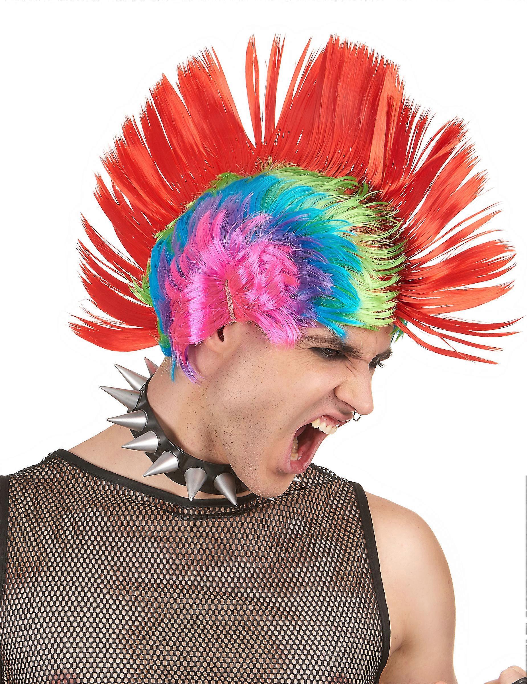 Men's multi-colored punk wig