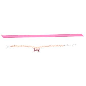 Pet Pearl Necklace Cat Dog Collar for Daily Use with Rhinestones