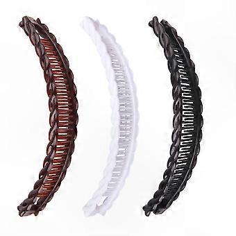 Lot de 3 pinces à cheveux vintage en forme de poisson pour femmes, peignes à queue de cheval élégants pour cheveux longs et épais, longueur 15 cm